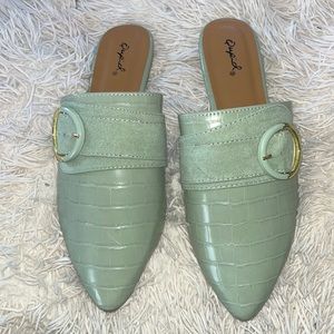 Mint Mules Size 8